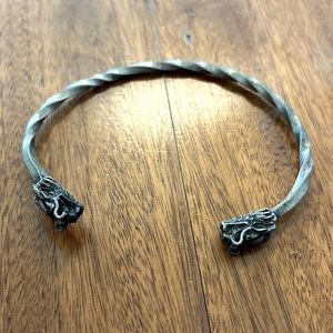 Metal dragon head bangle